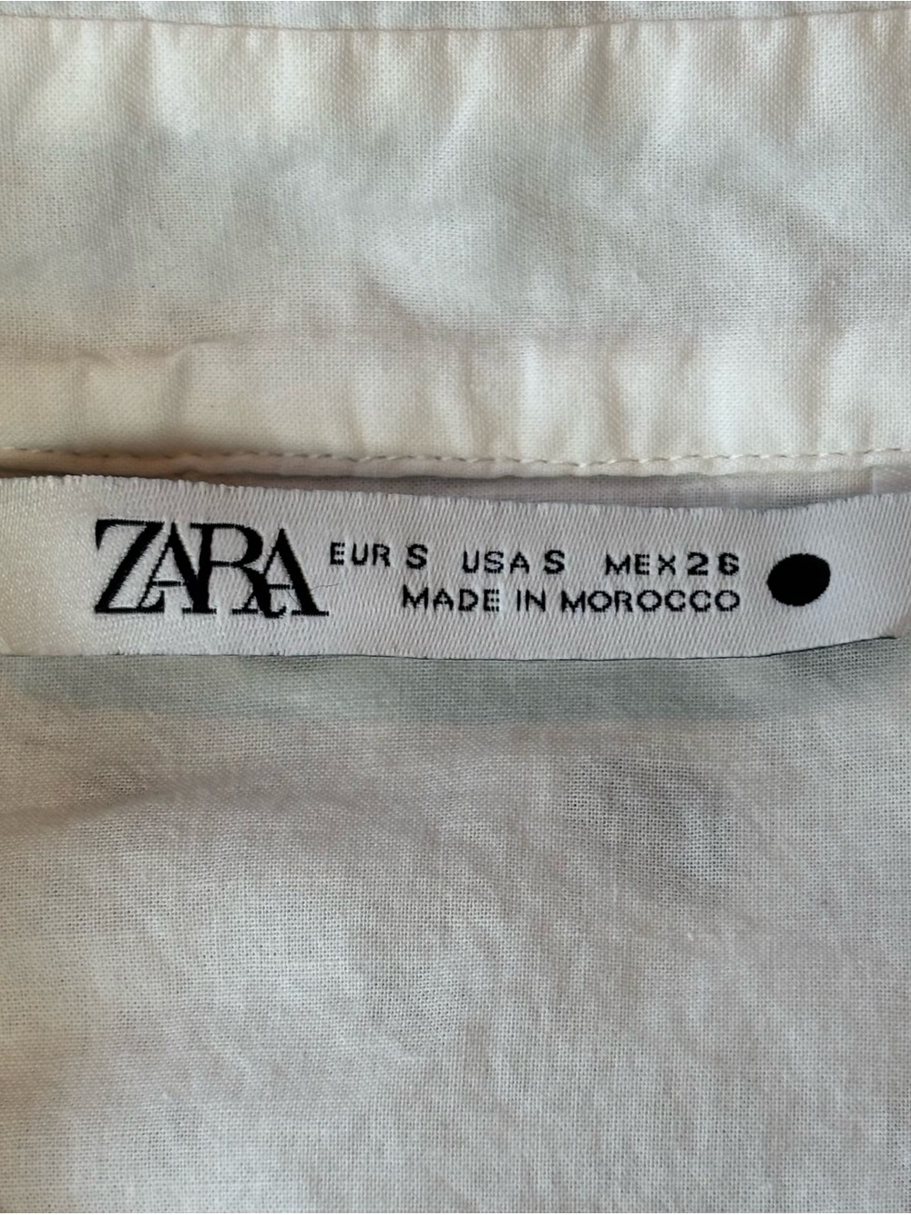 Zara White Eyelet Shirt Dress Collared Button Front Embroidered Size Small - Picture 4 of 10